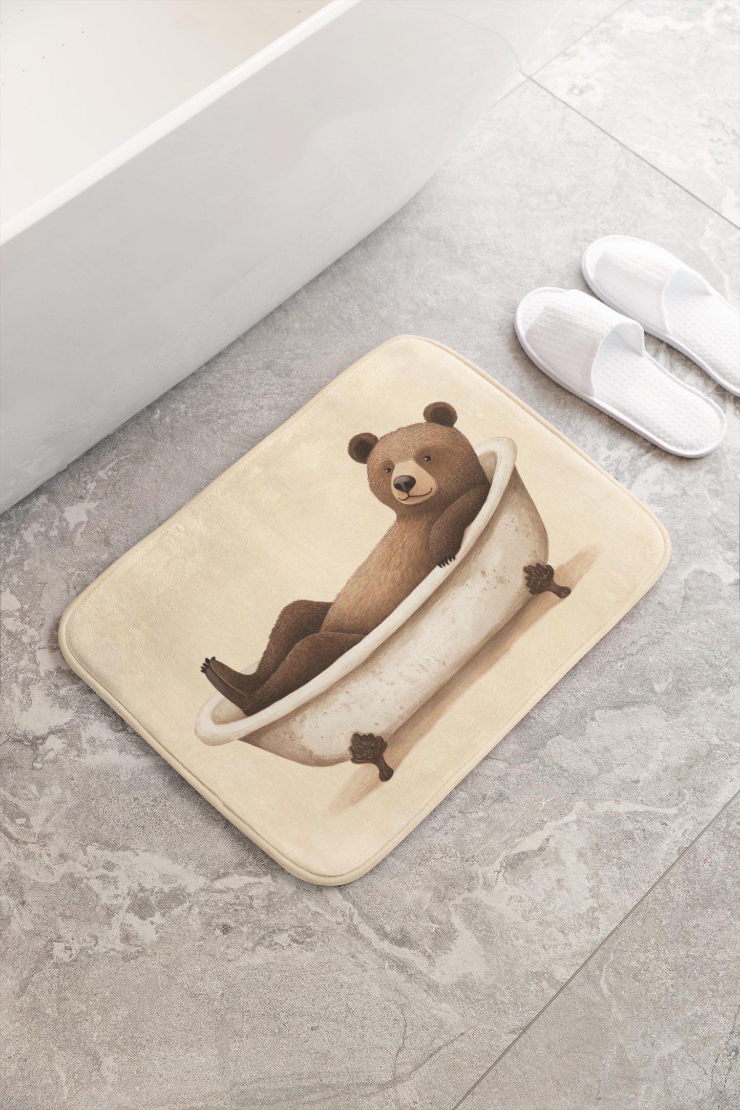 Bear Bath Mat – Rustic Woodland Bathroom Rug