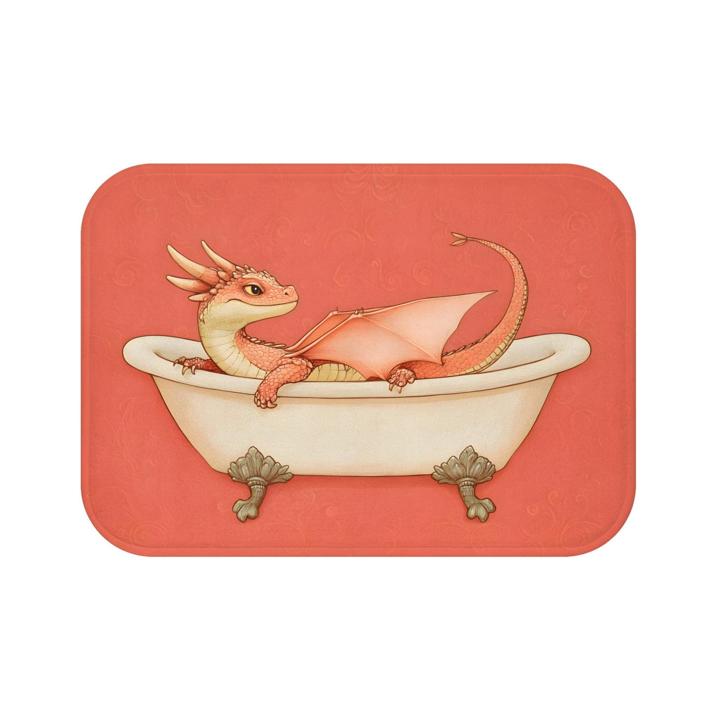 Dragon Bath Mat – Mythical Creature Bathroom Rug, Fantasy Decor