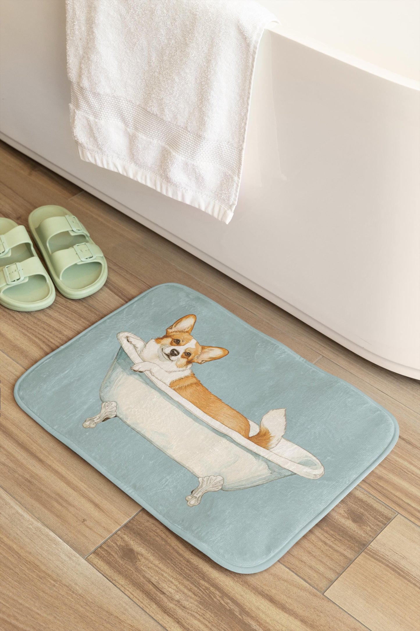 Corgi Bath Mat – Cute Puppy Dog Bathroom Rug