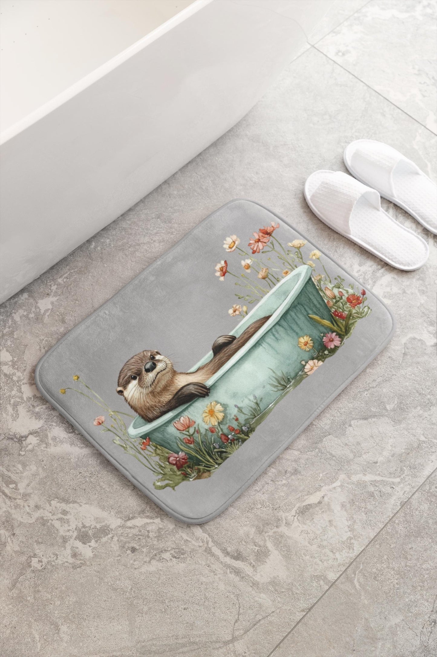 Otter Bath Mat – Funny Animal Bathroom Rug with Cute Design