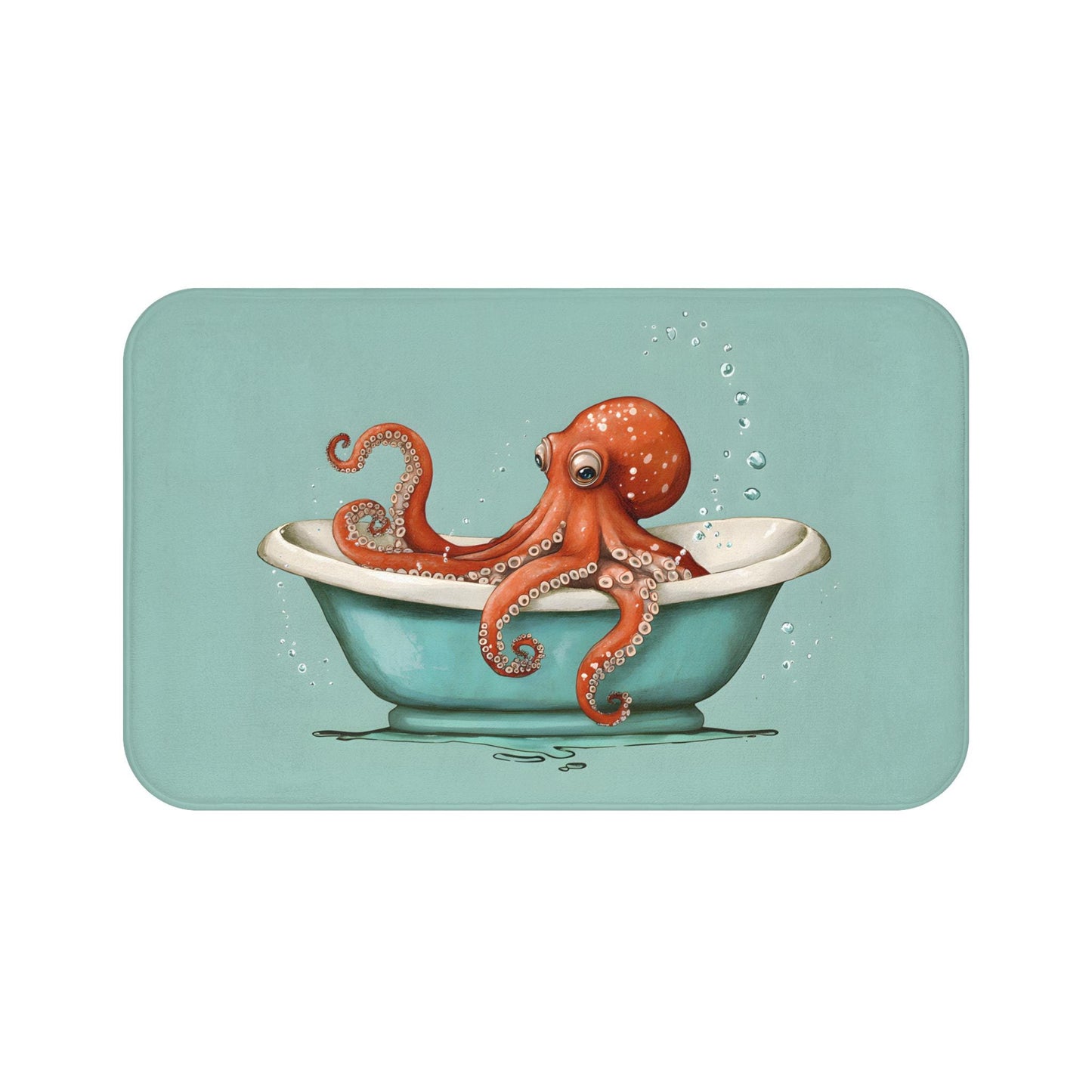Octopus Bath Mat – Nautical Sea Life Bathroom Rug, Whimsical Coastal Decor