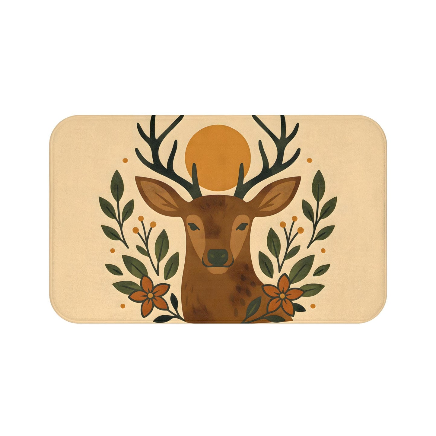 Deer Bath Mat – Rustic Woodland Bathroom Rug with Animal Design