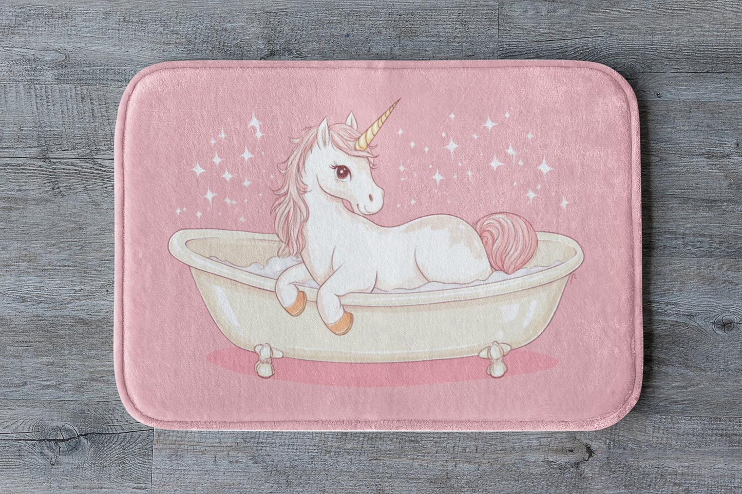 Unicorn Bath Mat – Cute Pink Magical Bathroom Rug