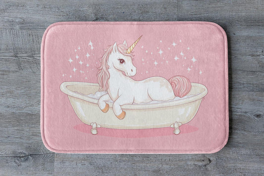 Unicorn Bath Mat – Cute Pink Magical Bathroom Rug