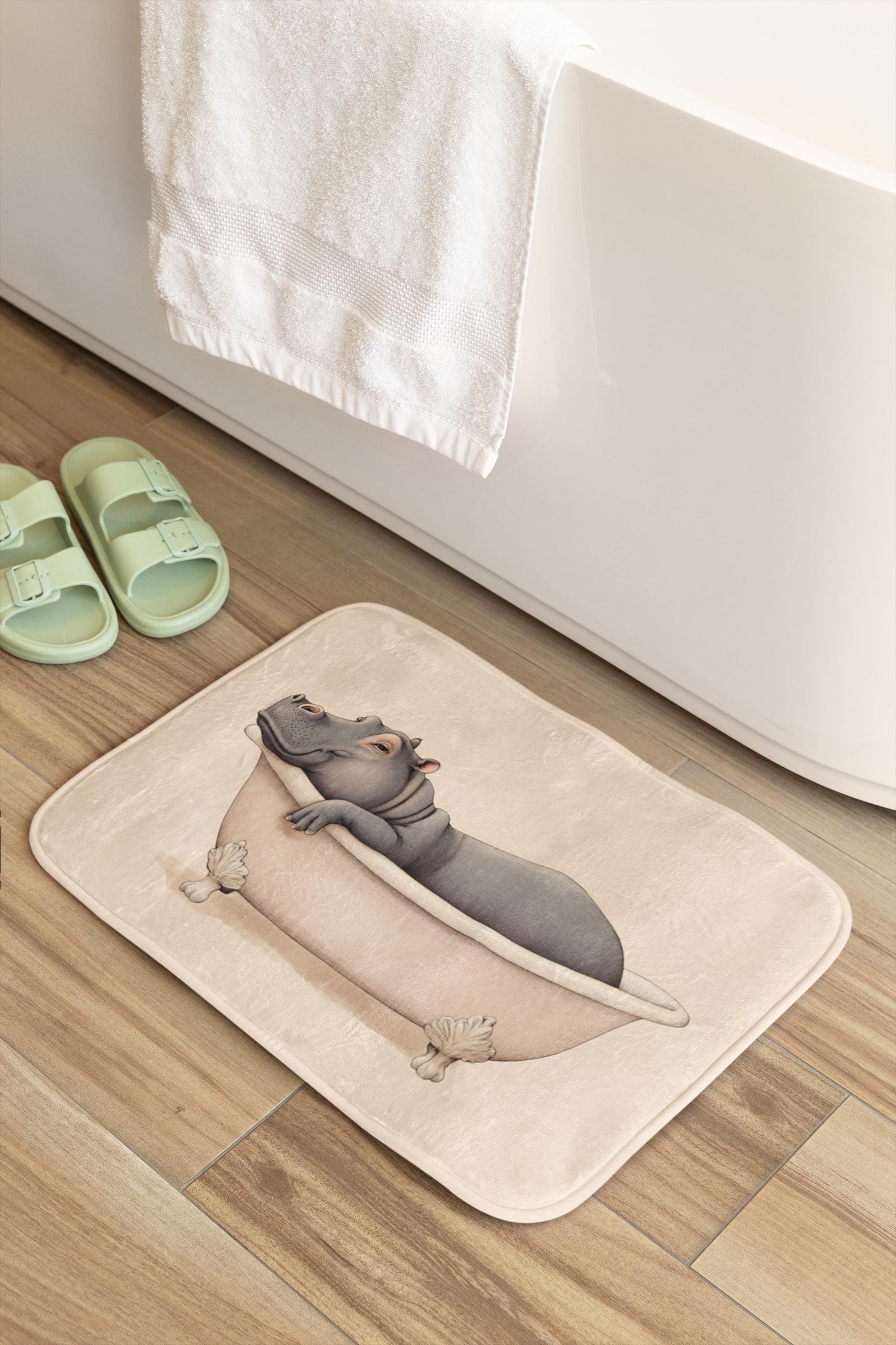 Hippo Bath Mat – Cute Animal Bathroom Rug