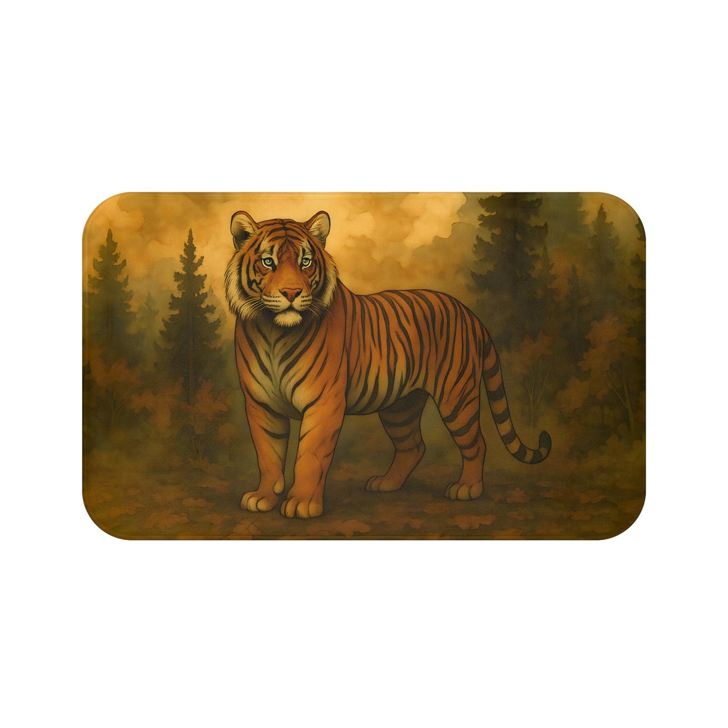 Tiger Bath Mat – Bold Jungle Animal Print Bathroom Rug