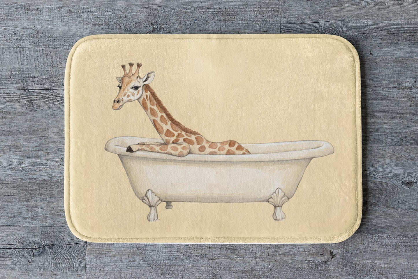 Giraffe Bath Mat – Safari Animal Bathroom Rug