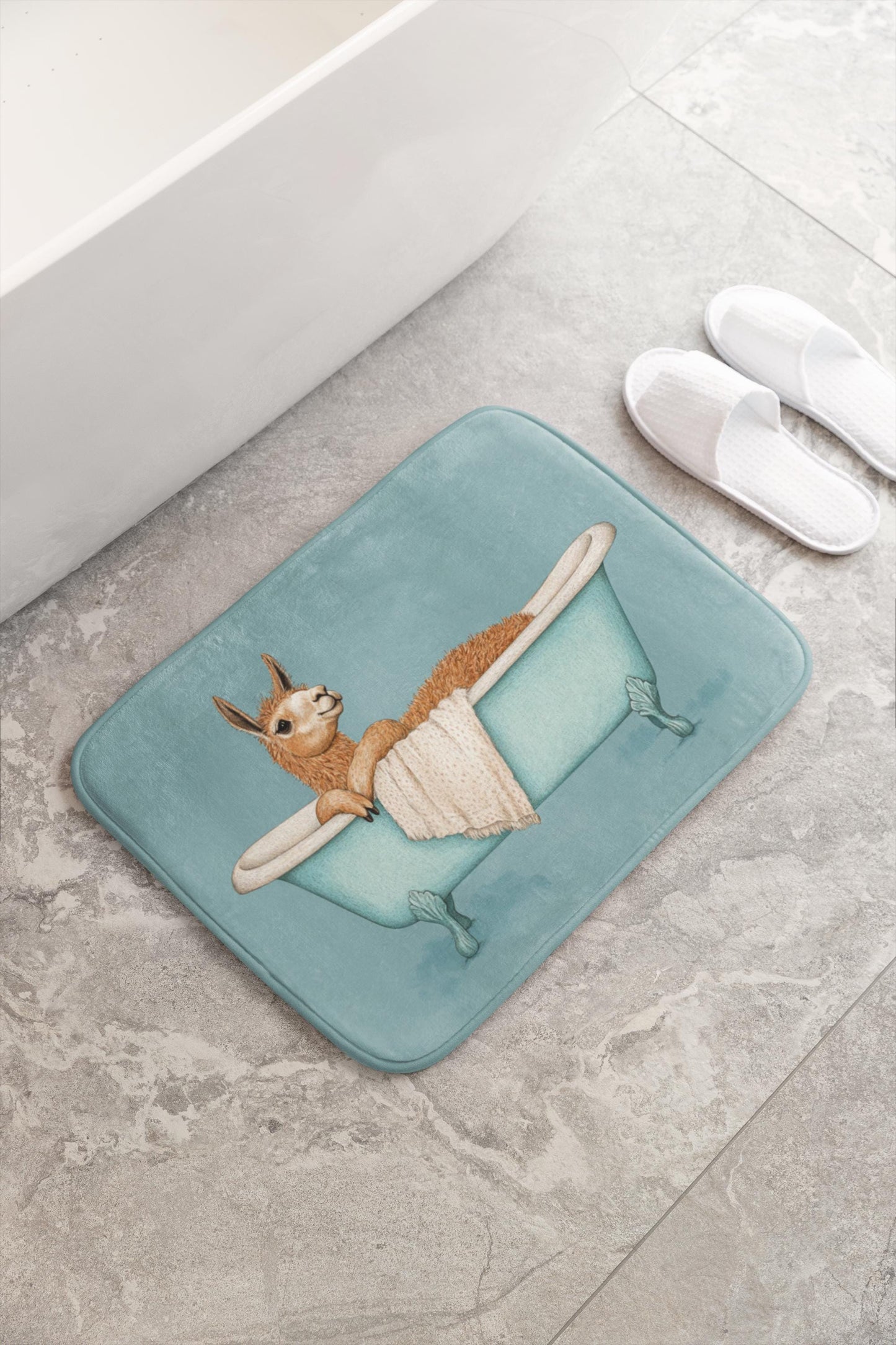 Llama Bath Mat – Cute Funny Animal Bathroom Rug