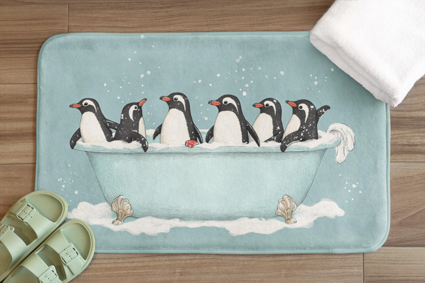 Penguin Bath Mat – Cute Winter Animal Bathroom Rug