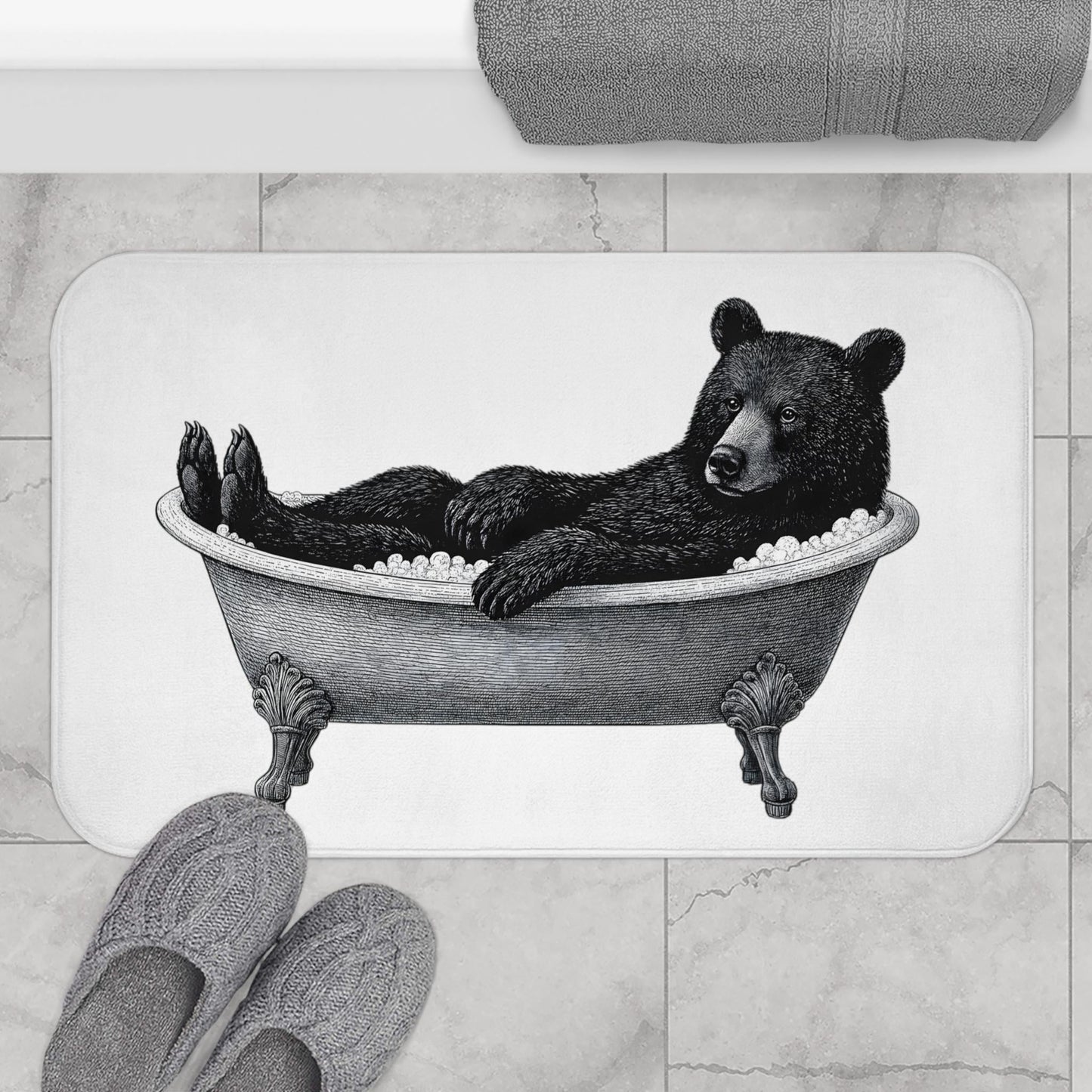 Bear Bath Mat – Rustic Cabin Bathroom Rug