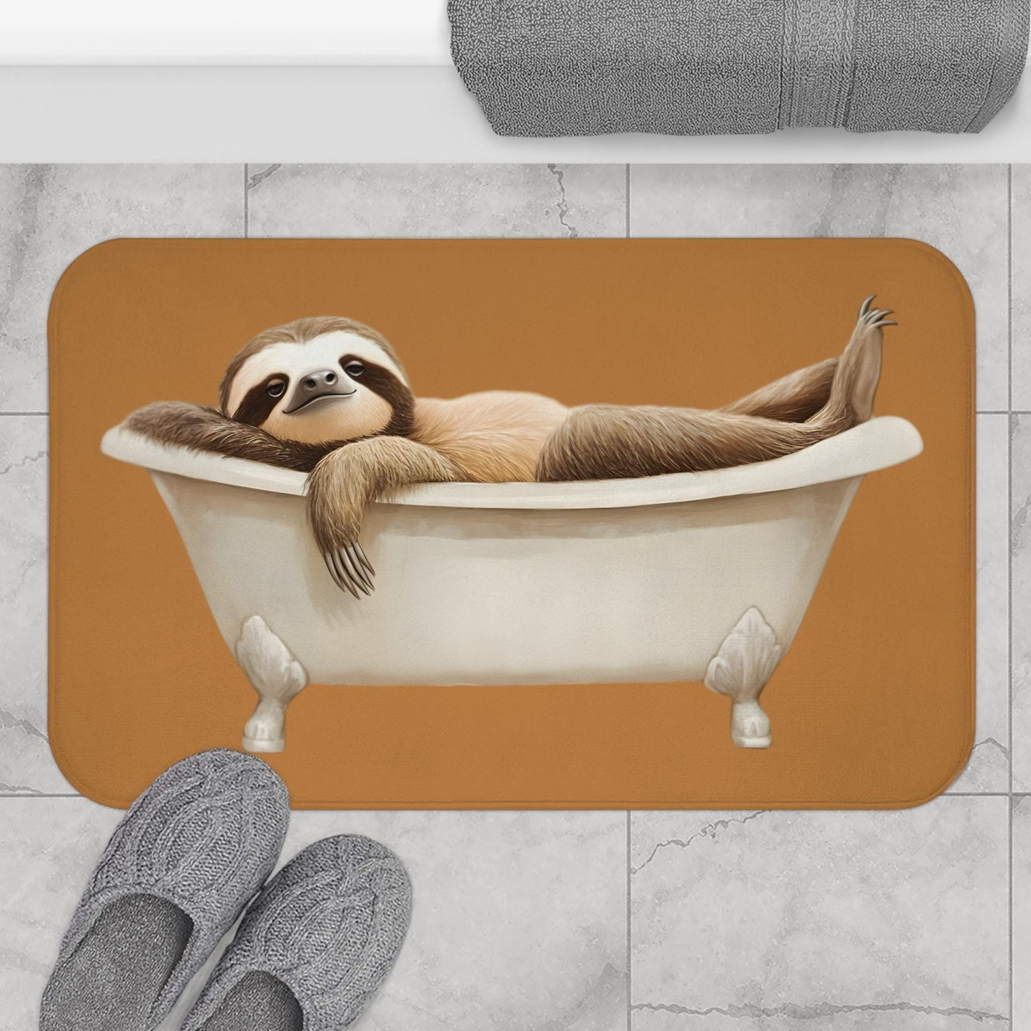 Sloth Bath Mat – Cozy Animal Bathroom Rug for Relaxed Home Decor