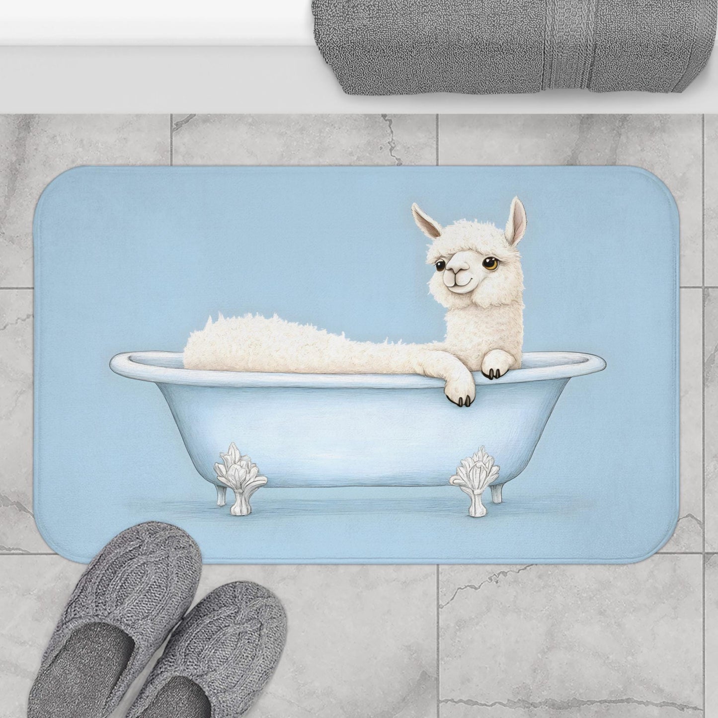 Alpaca Bath Mat – Cute Animal Bathroom Rug