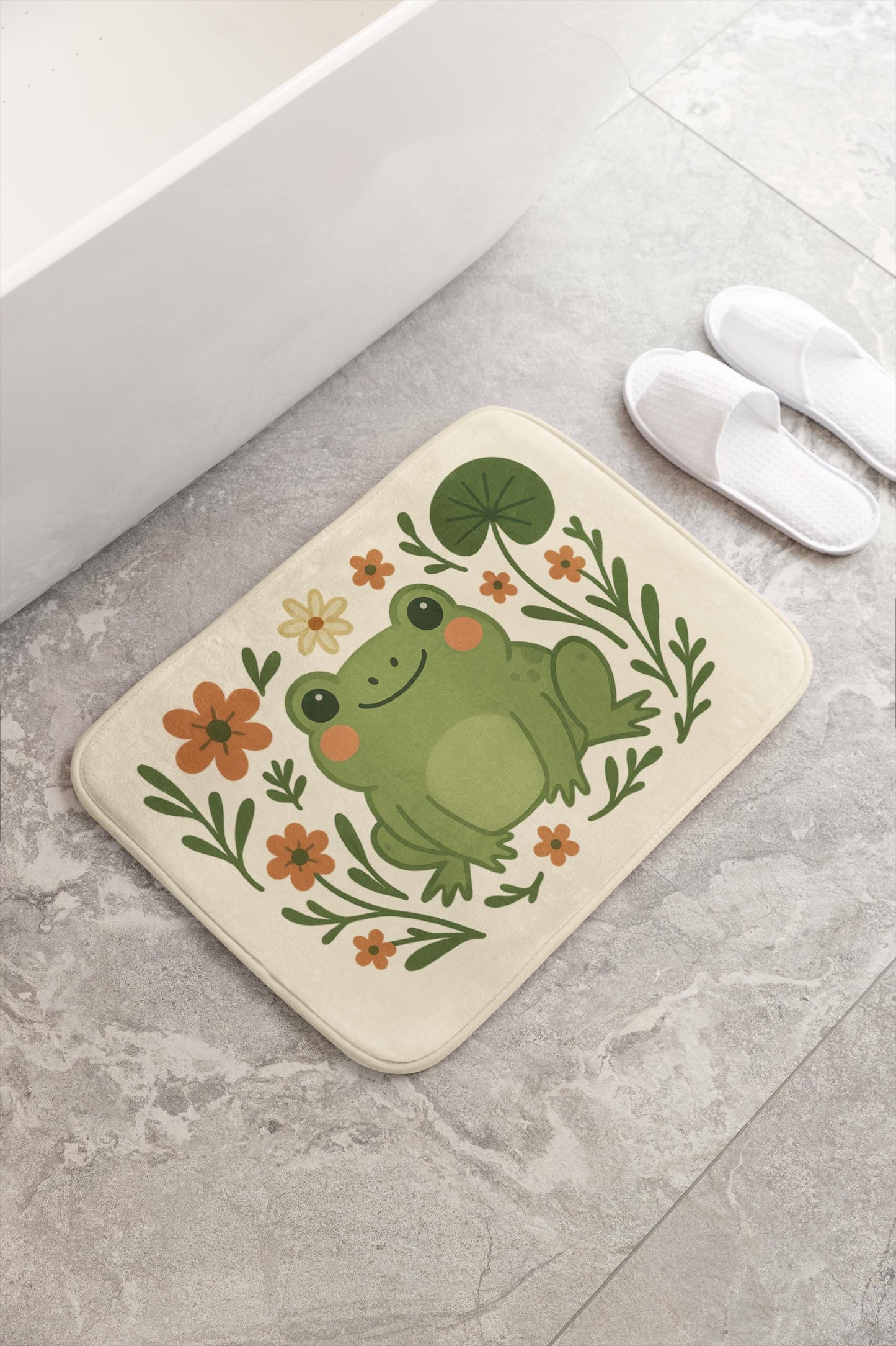 Frog Bath Mat – Cute Smiling Frog Bathroom Rug