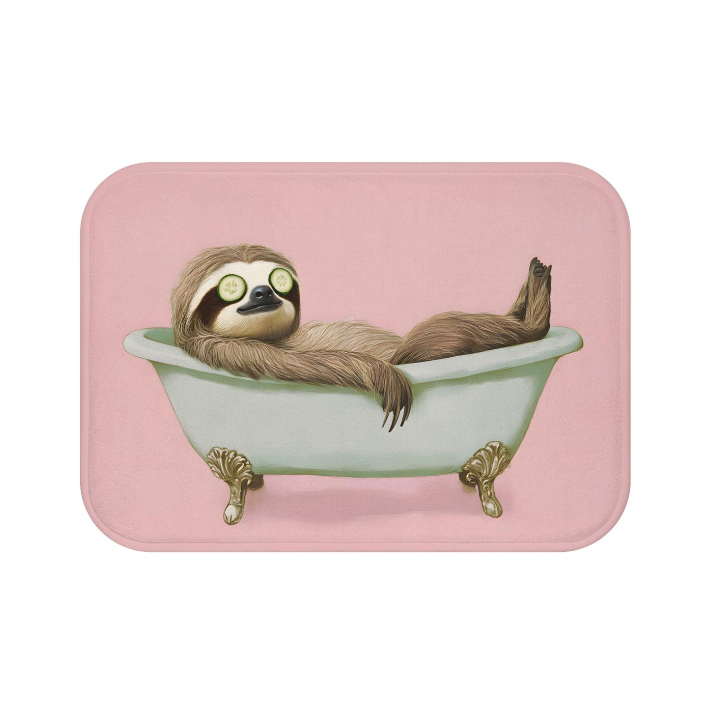 Sloth Bath Mat – Funny Animal Bathroom Rug, Self-Care Whimsical Decor & Gift