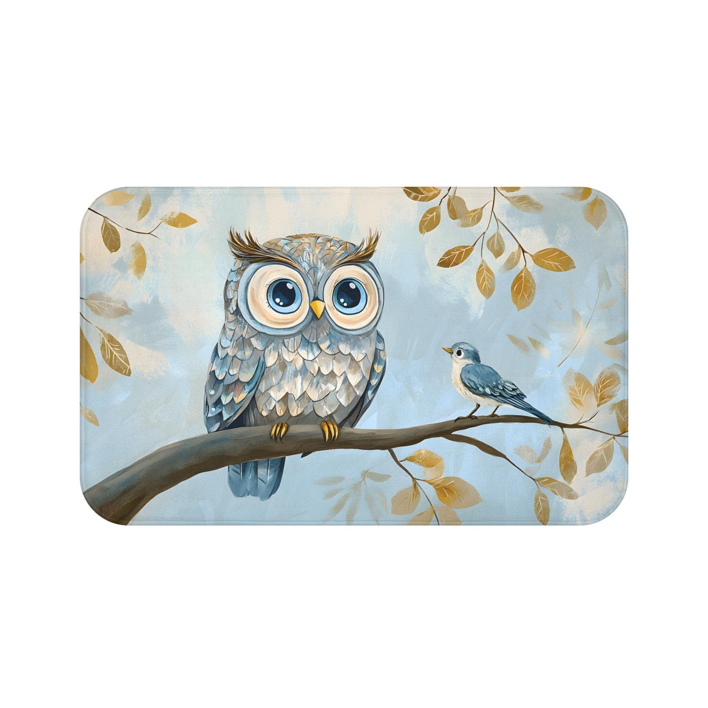 Owl Bath Mat – Woodland Bird Bathroom Rug, Cozy Animal Decor, Soft Non-Slip