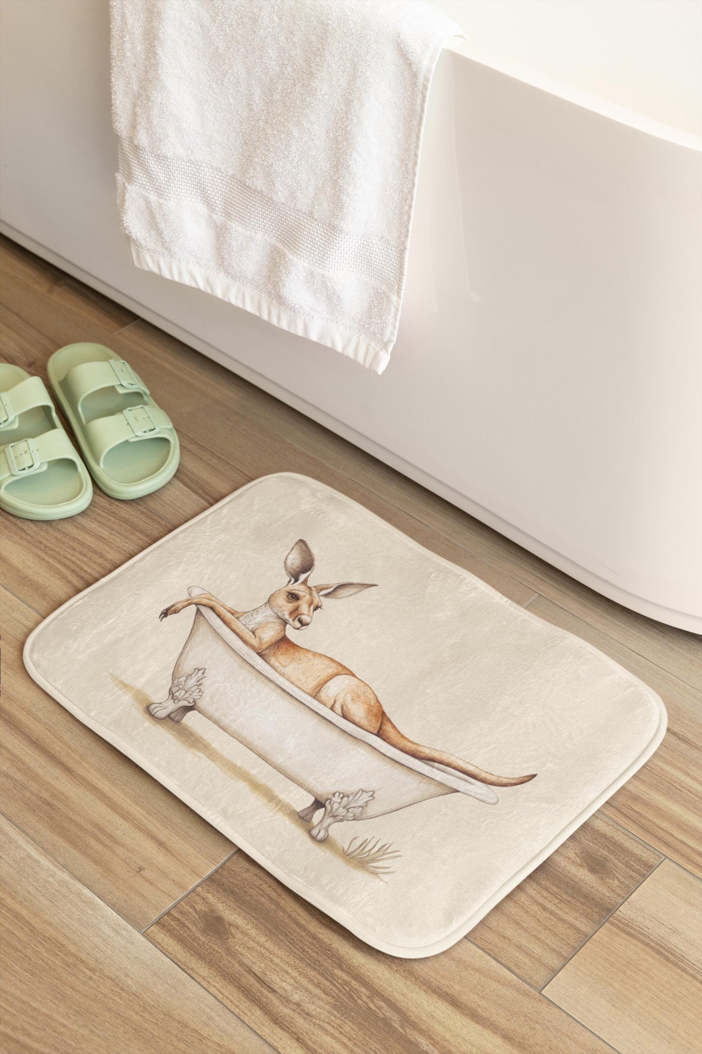 Kangaroo Bath Mat – Australian Animal Bathroom Rug, Cute Decor, Soft Non-Slip