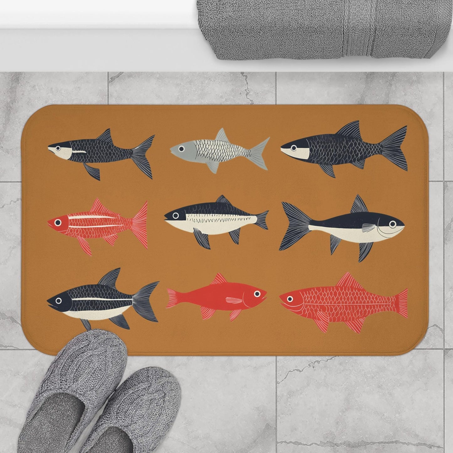 Colorful Fish Bath Mat – Nautical Ocean Decor