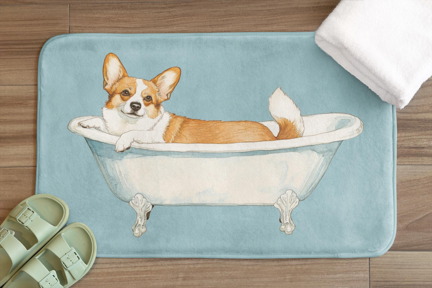 Corgi Bath Mat – Cute Puppy Dog Bathroom Rug