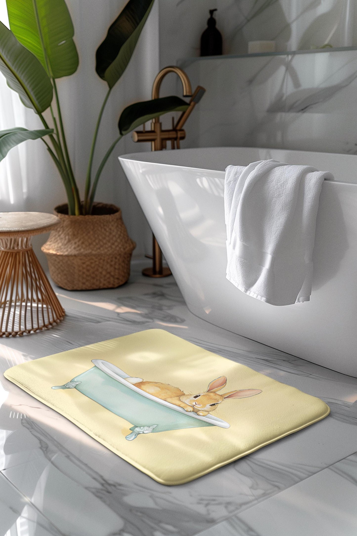 Cute Bunny Bath Mat – Whimsical Rabbit Bathroom Rug