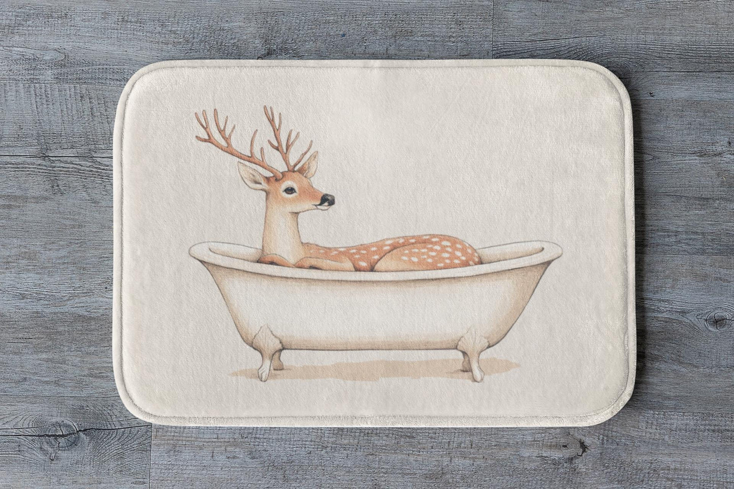 Deer Bath Mat – Rustic Woodland Bathroom Rug