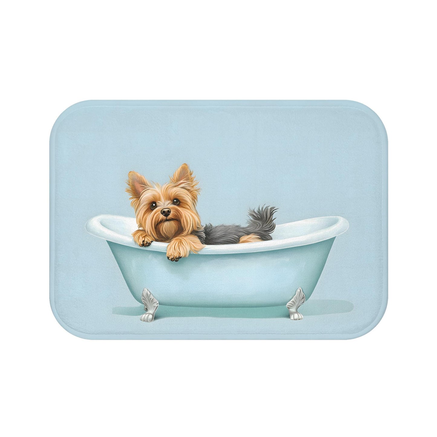 Yorkshire Terrier Bath Mat – Yorkie Bathroom Rug, Cute Dog Decor, Soft Non-Slip