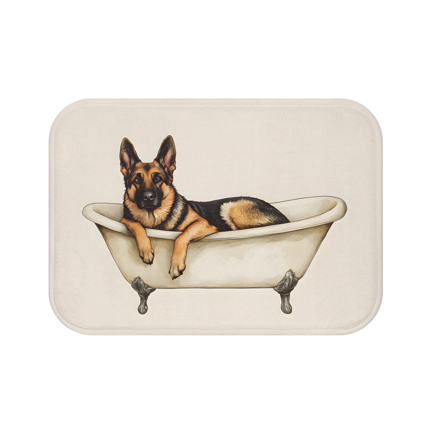 German Shepherd Bath Mat – Cute Dog Bathroom Rug for Pet Owners
