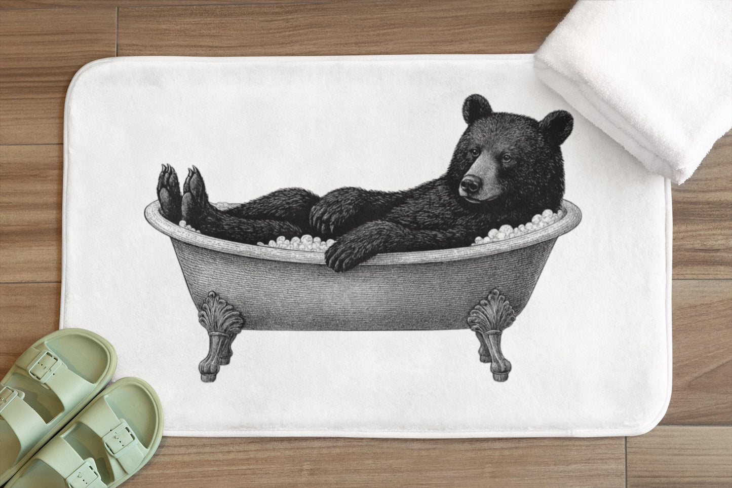 Bear Bath Mat – Rustic Cabin Bathroom Rug