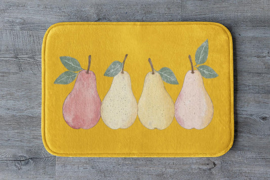 Pear Bath Mat – Farmhouse Yellow Fruit Rug