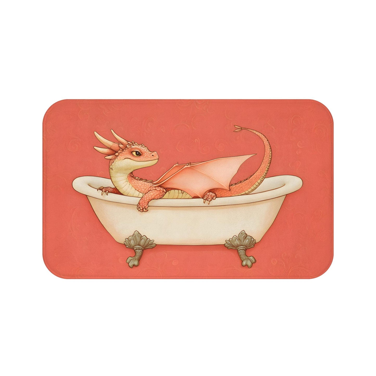 Dragon Bath Mat – Mythical Creature Bathroom Rug, Fantasy Decor