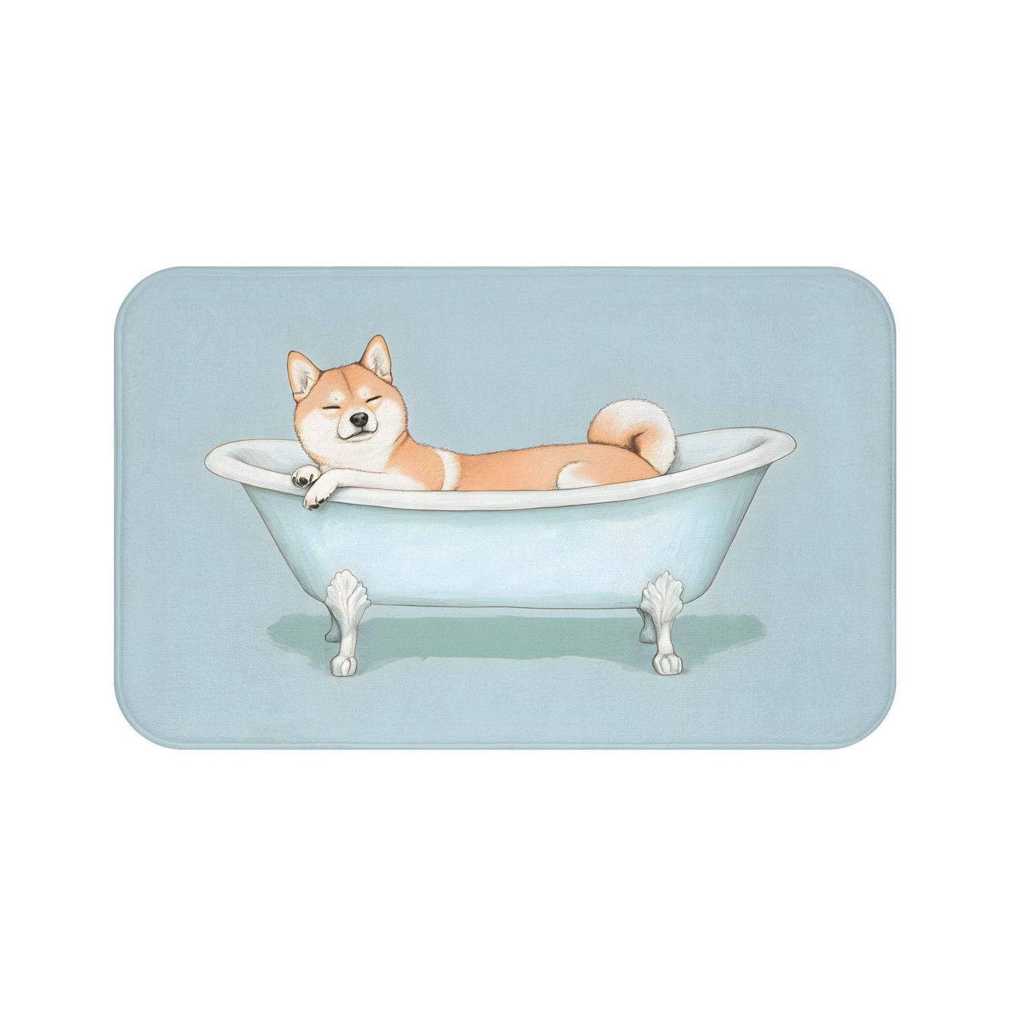 Shiba Inu Bath Mat – Cute Dog Bathroom Rug for Pet Lovers