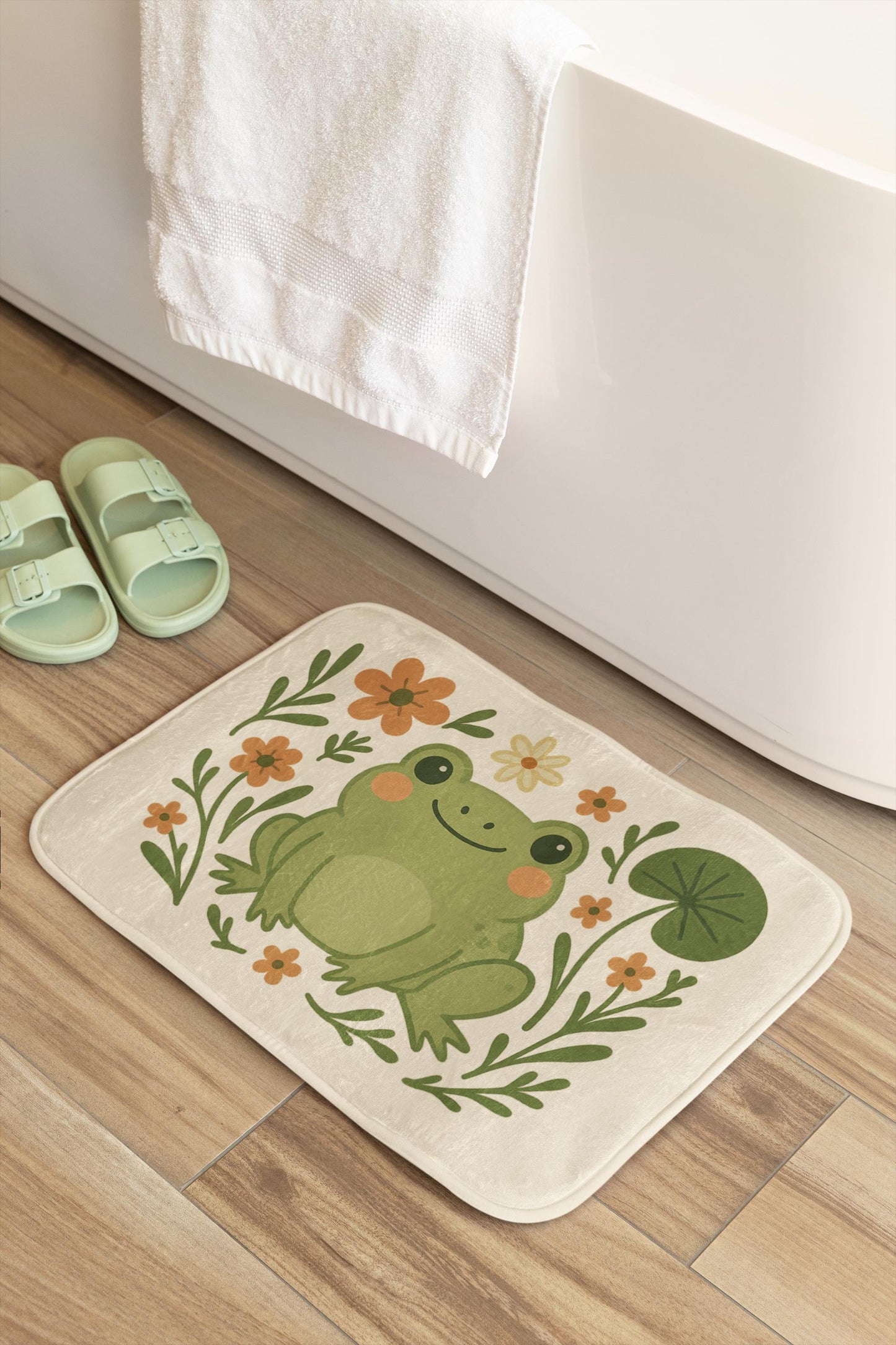 Frog Bath Mat – Cute Smiling Frog Bathroom Rug
