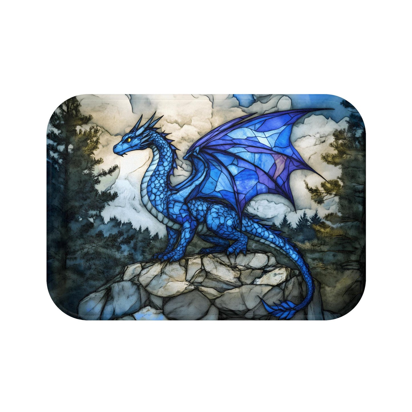 Blue Dragon Bath Mat – Fantasy Bathroom Decor