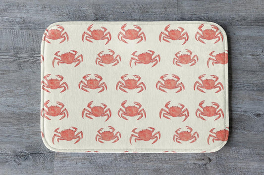 Funny Red Crab Bath Mat – Coastal Nautical Bathroom Rug