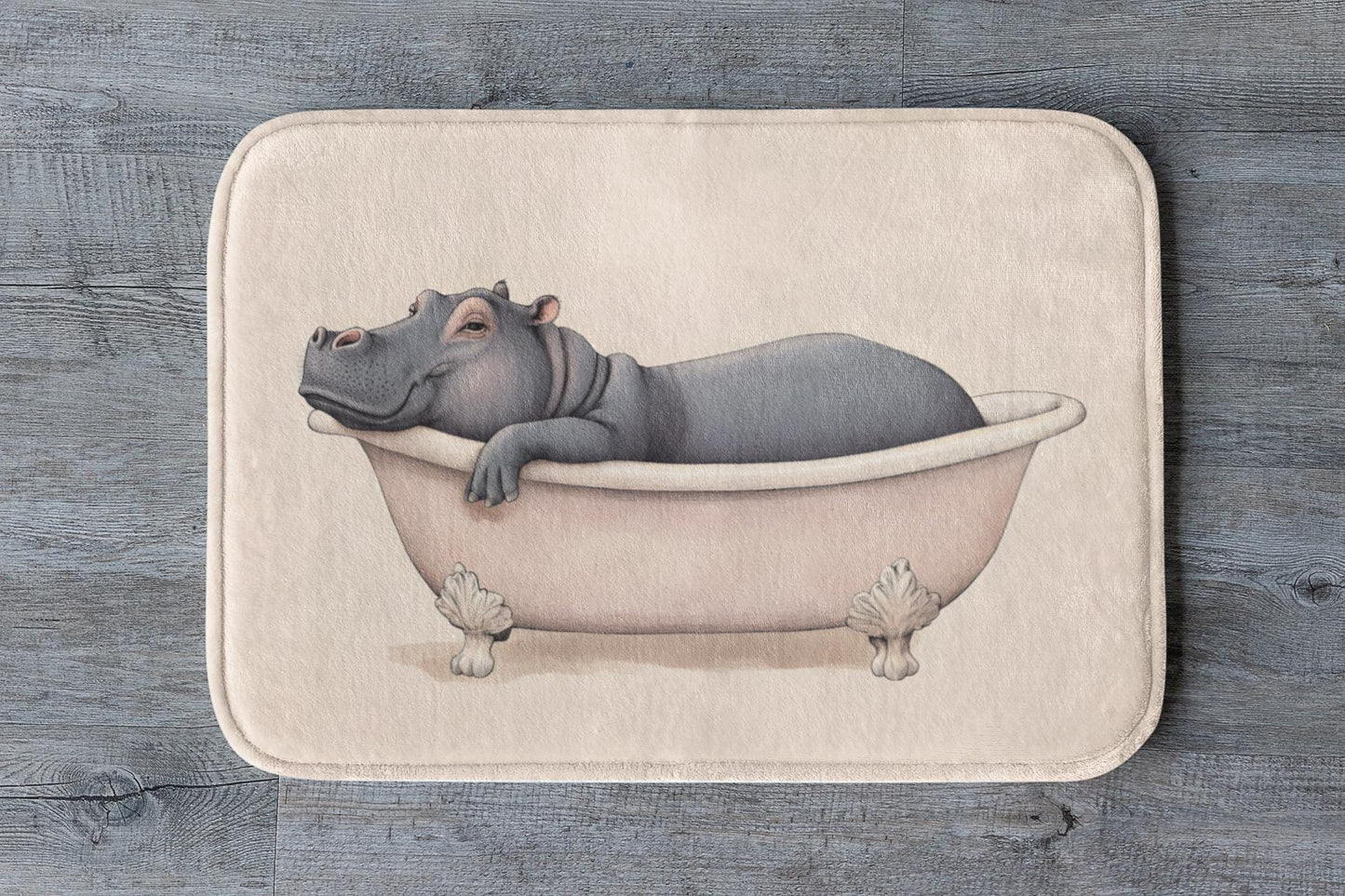 Hippo Bath Mat – Cute Animal Bathroom Rug