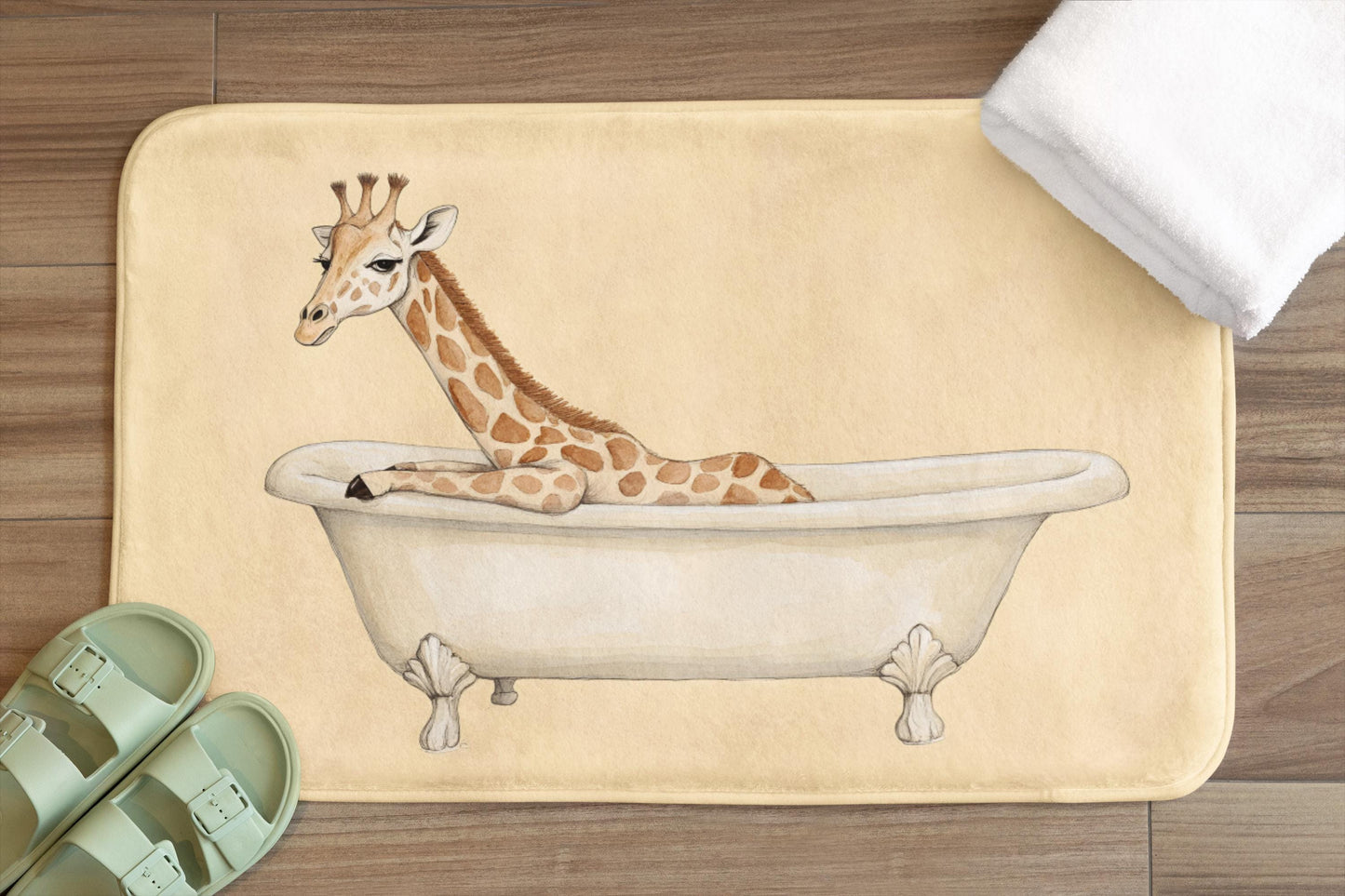 Giraffe Bath Mat – Safari Animal Bathroom Rug