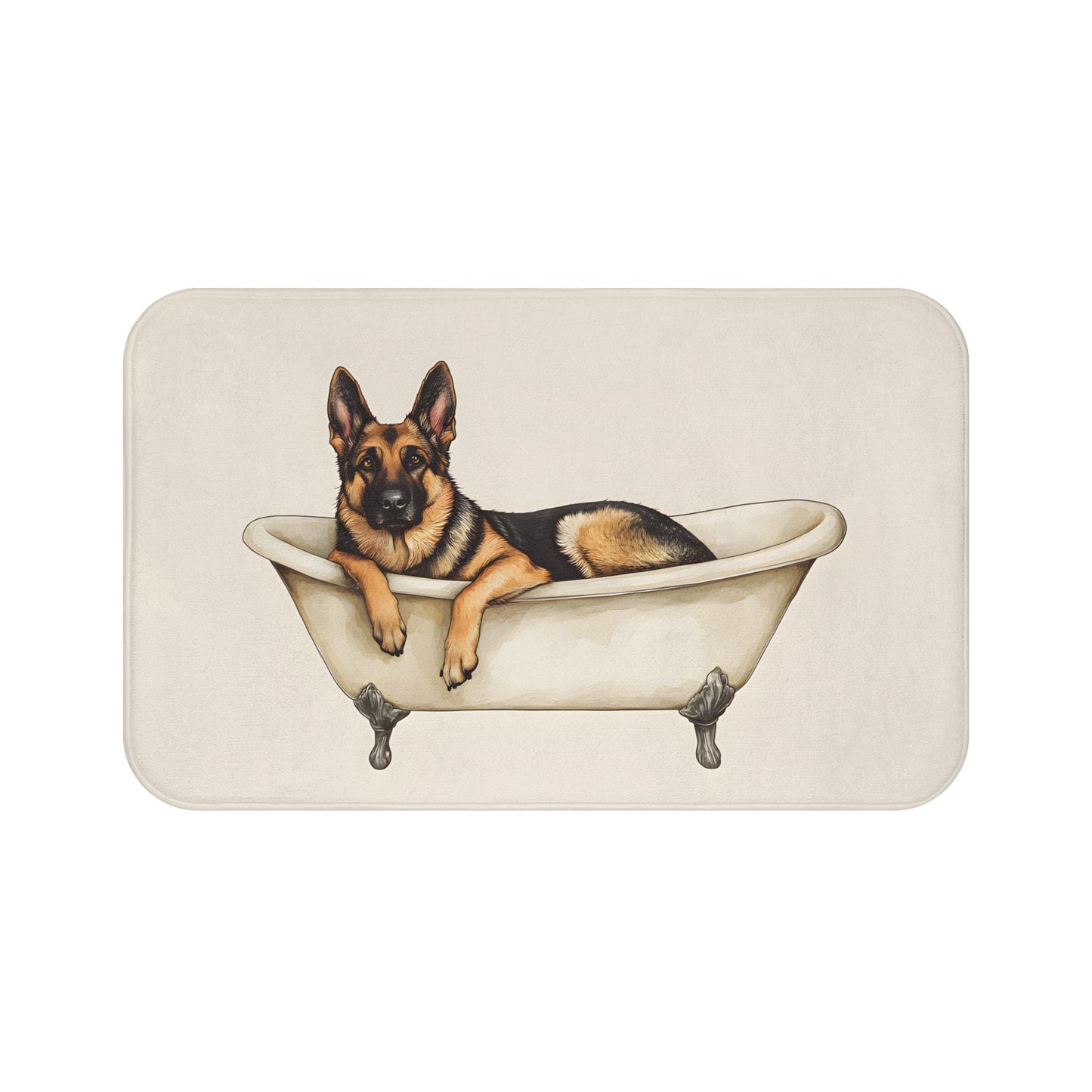 German Shepherd Bath Mat – Cute Dog Bathroom Rug for Pet Owners