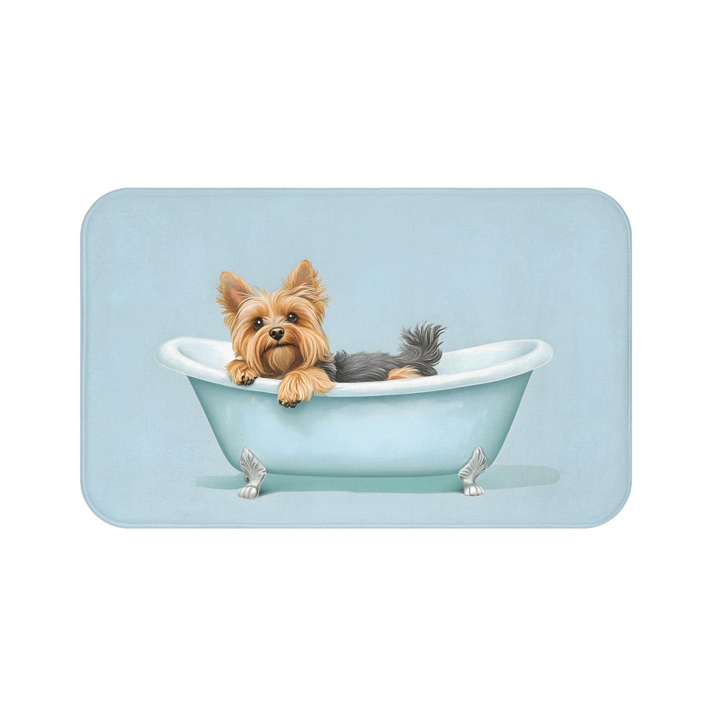 Yorkshire Terrier Bath Mat – Yorkie Bathroom Rug, Cute Dog Decor, Soft Non-Slip