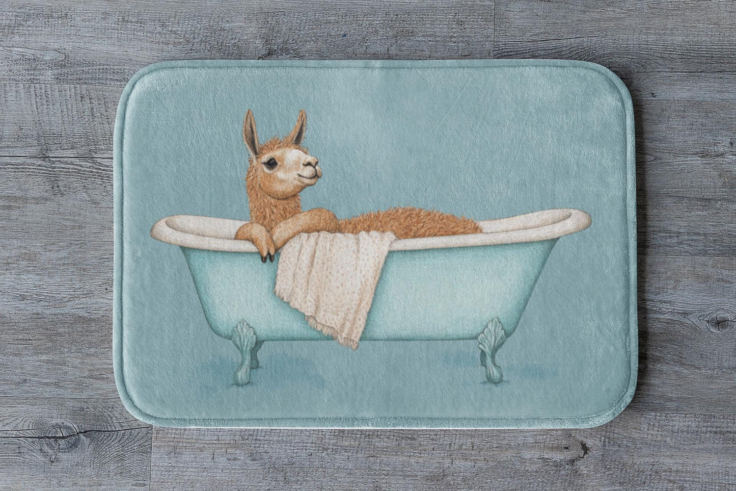 Llama Bath Mat – Cute Funny Animal Bathroom Rug
