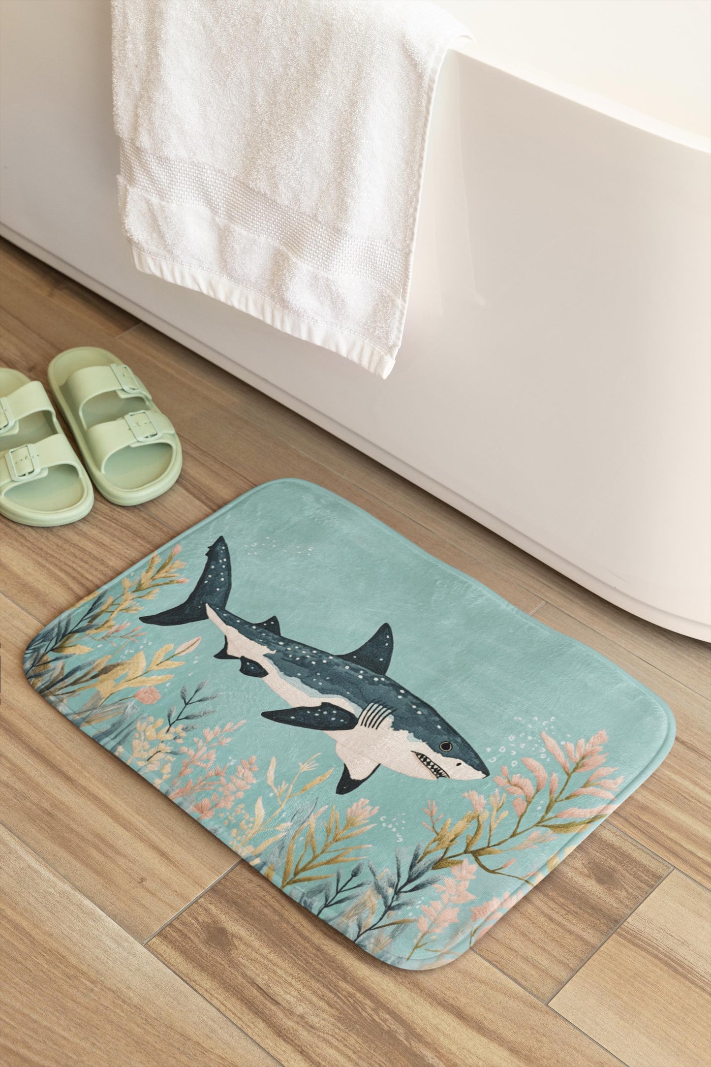 Shark Bath Mat – Nautical Ocean Bathroom Rug