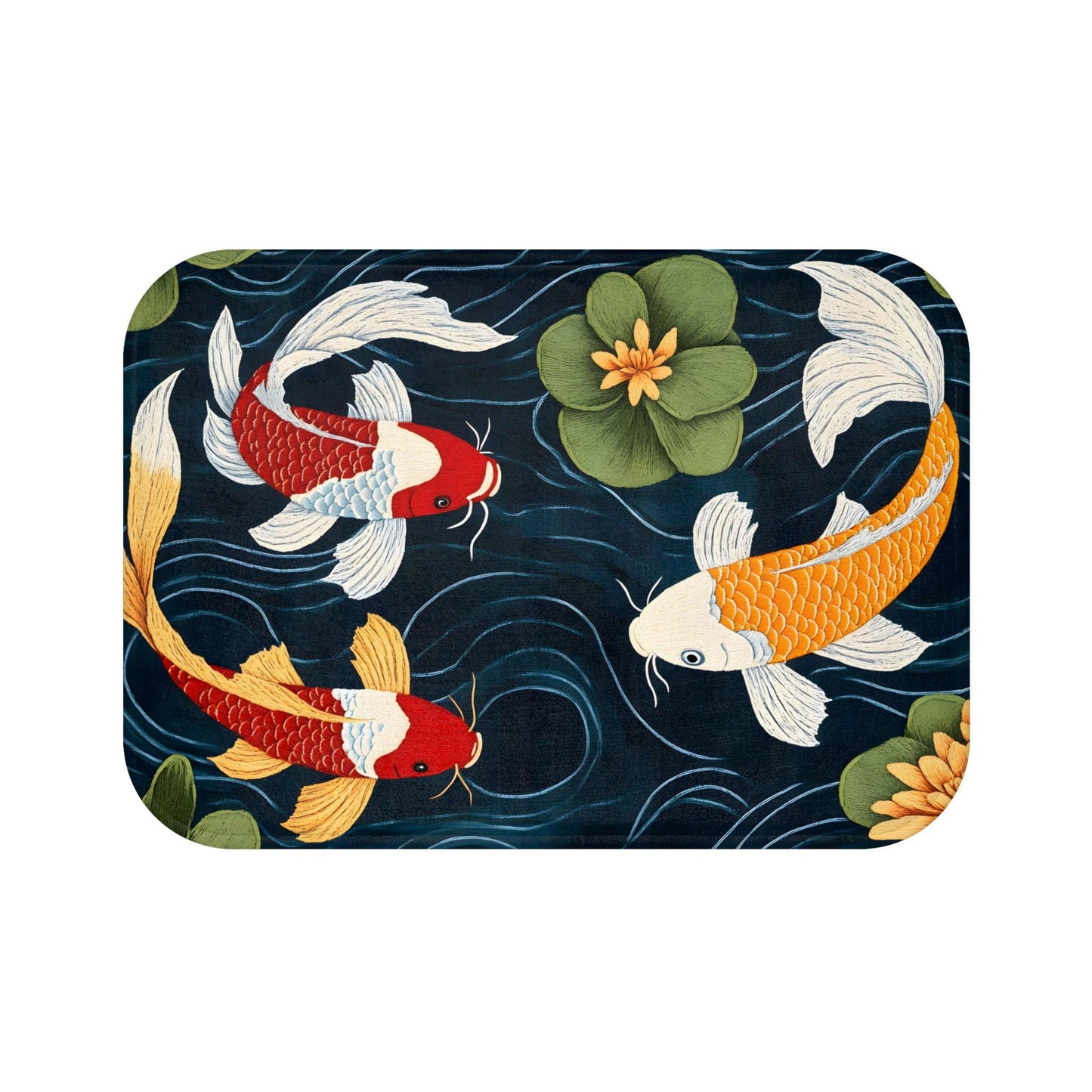 Japanese Koi Fish Bath Mat – Zen Inspired Bathroom Decor