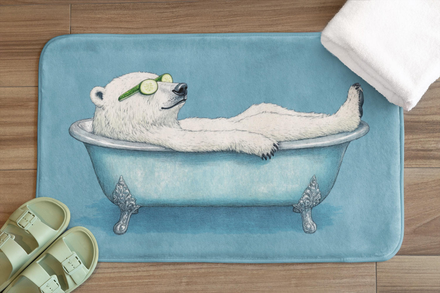 Cute Polar Bear Bath Mat – Arctic Animal Bathroom Rug