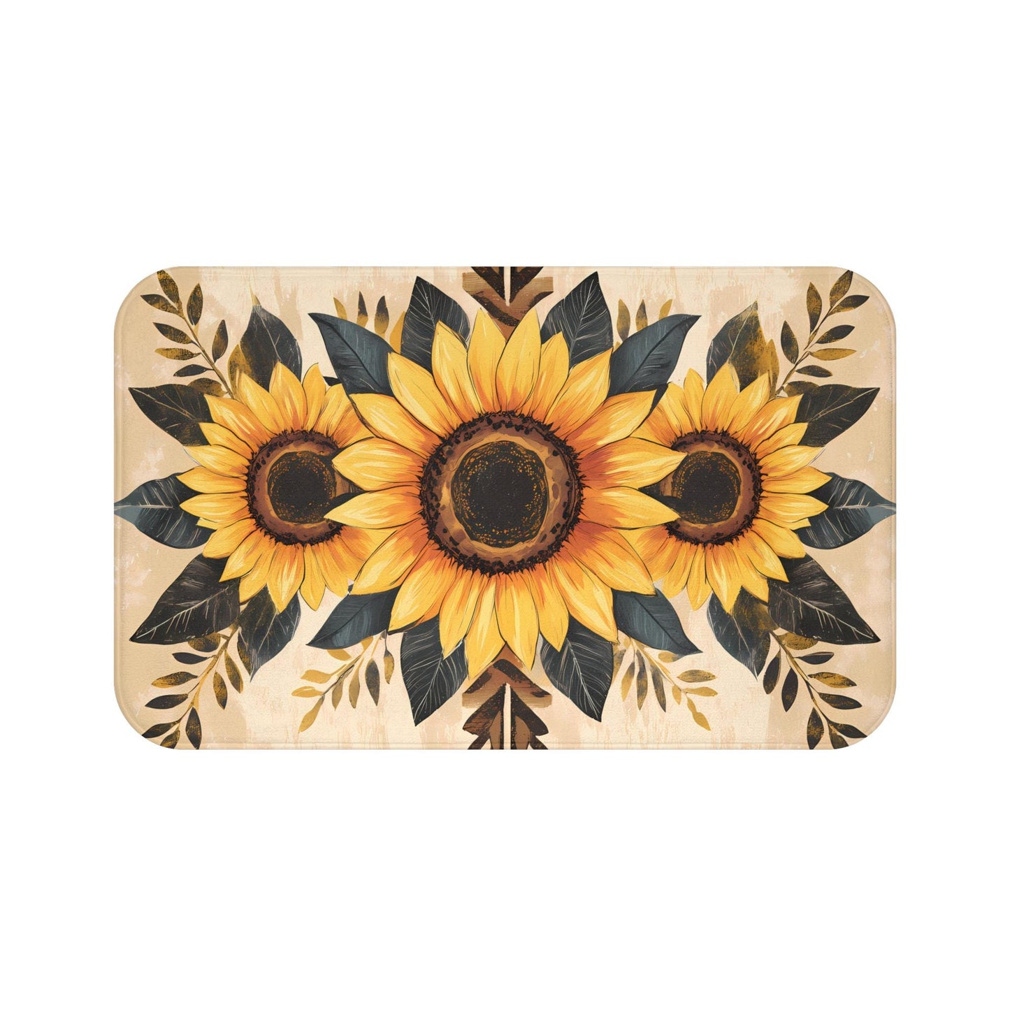 Sunflower Bath Mat – Rustic Farmhouse Bathroom Rug