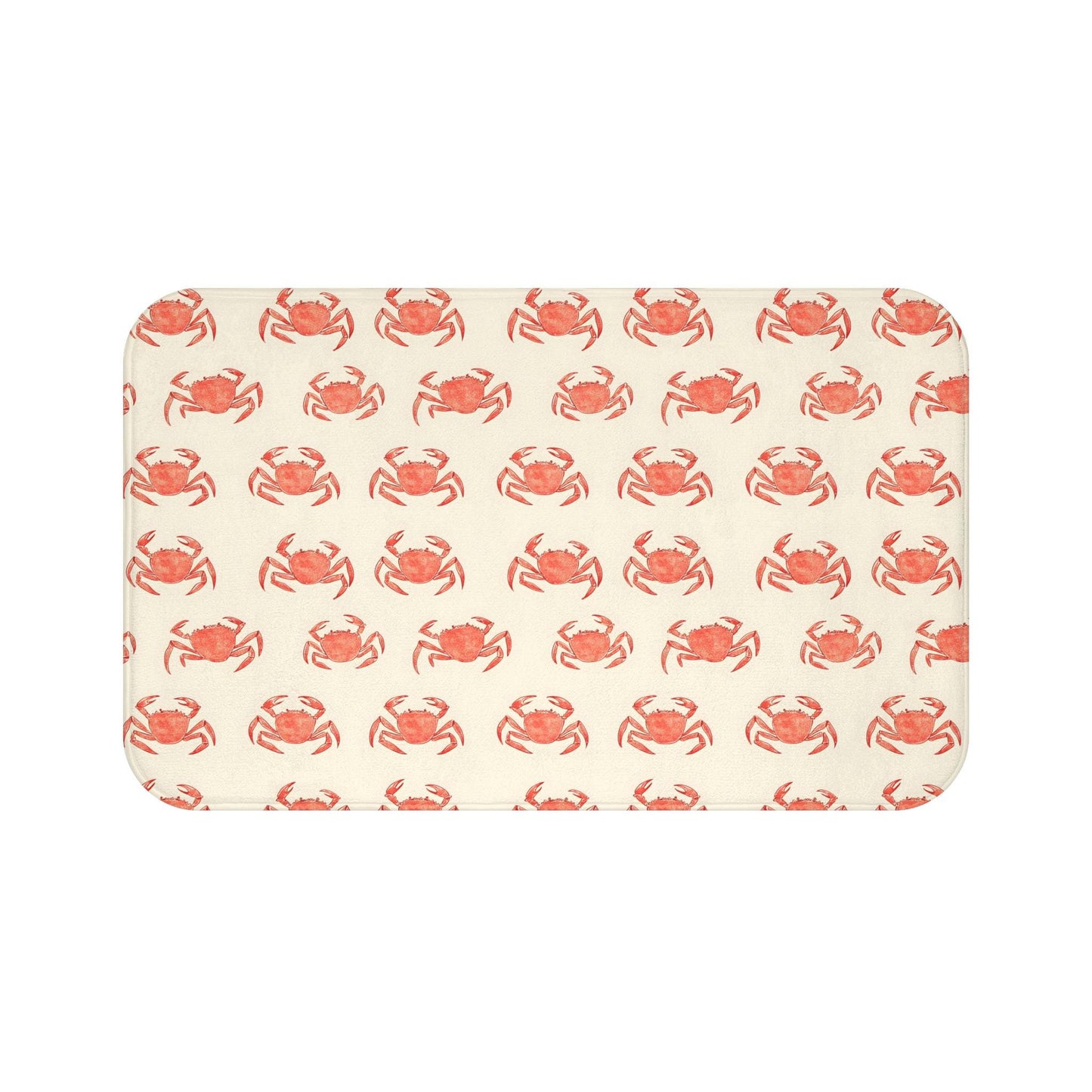 Funny Red Crab Bath Mat – Coastal Nautical Bathroom Rug