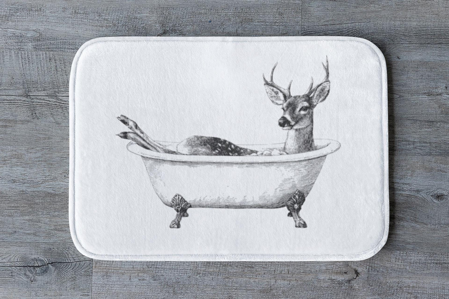 Deer Bath Mat – Woodland Forest Bathroom Rug