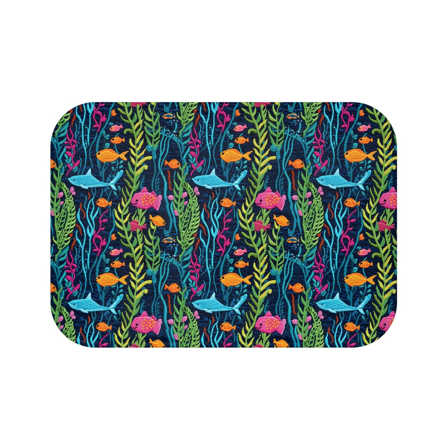 Tropical Fish Bath Mat – Colorful Ocean Bathroom Rug