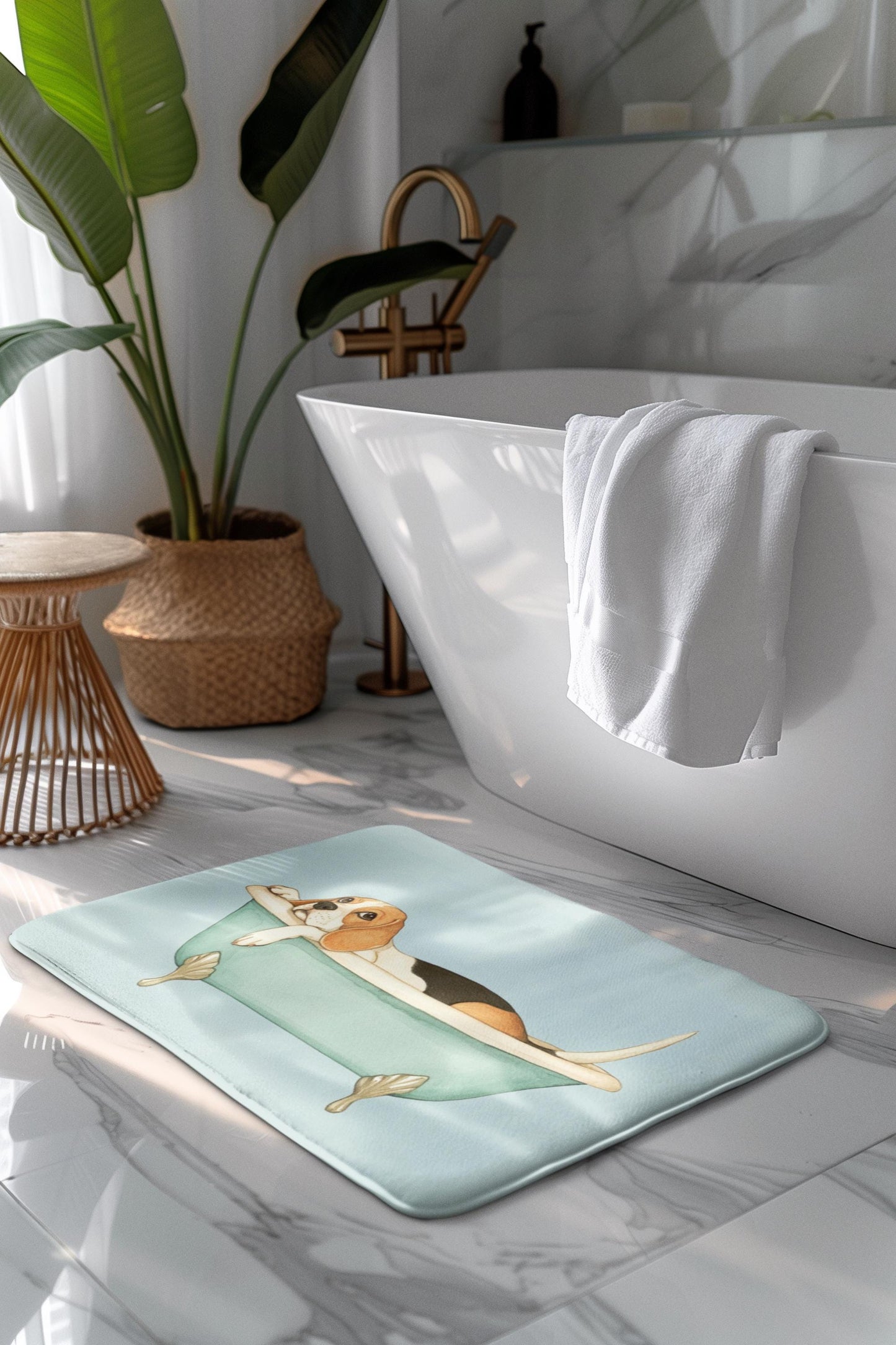 Beagle Bath Mat – Cute Dog Bathroom Rug