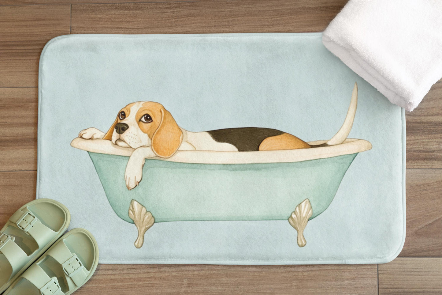Beagle Bath Mat – Cute Dog Bathroom Rug