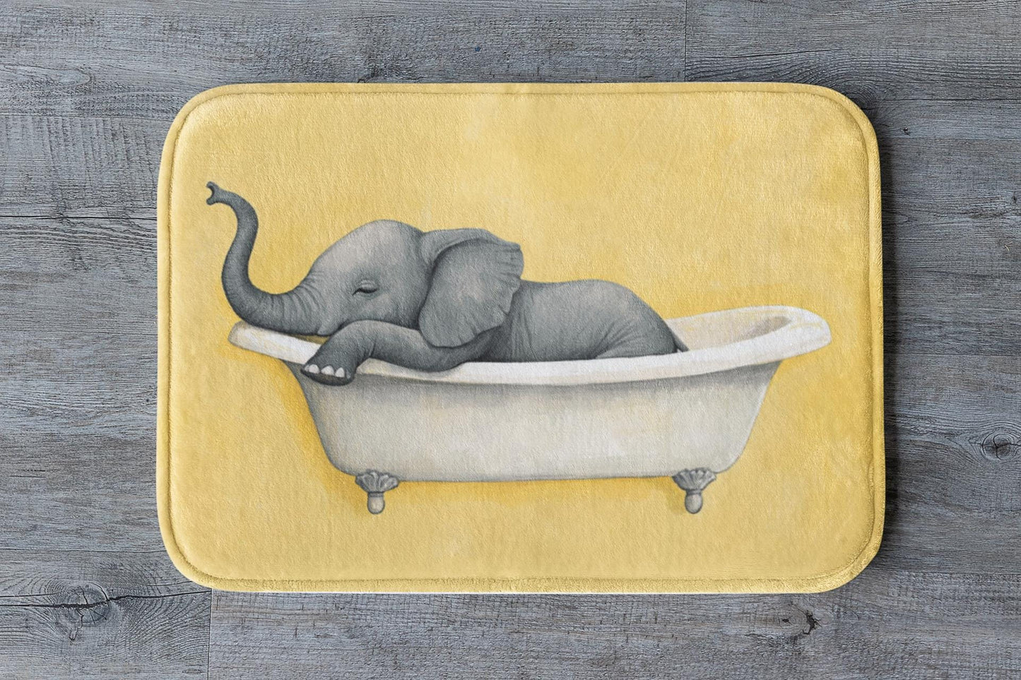 Elephant Bath Mat – Cute Safari Animal Bathroom Rug, Whimsical Wildlife Decor