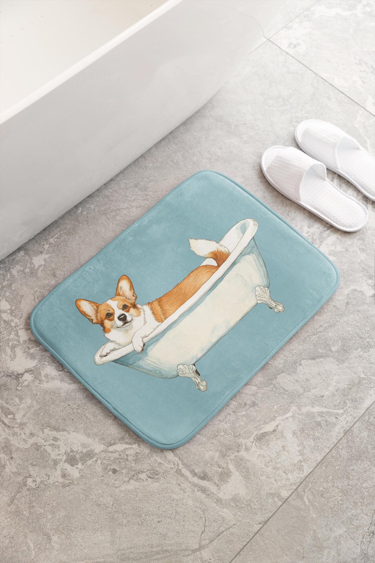 Corgi Bath Mat – Cute Puppy Dog Bathroom Rug