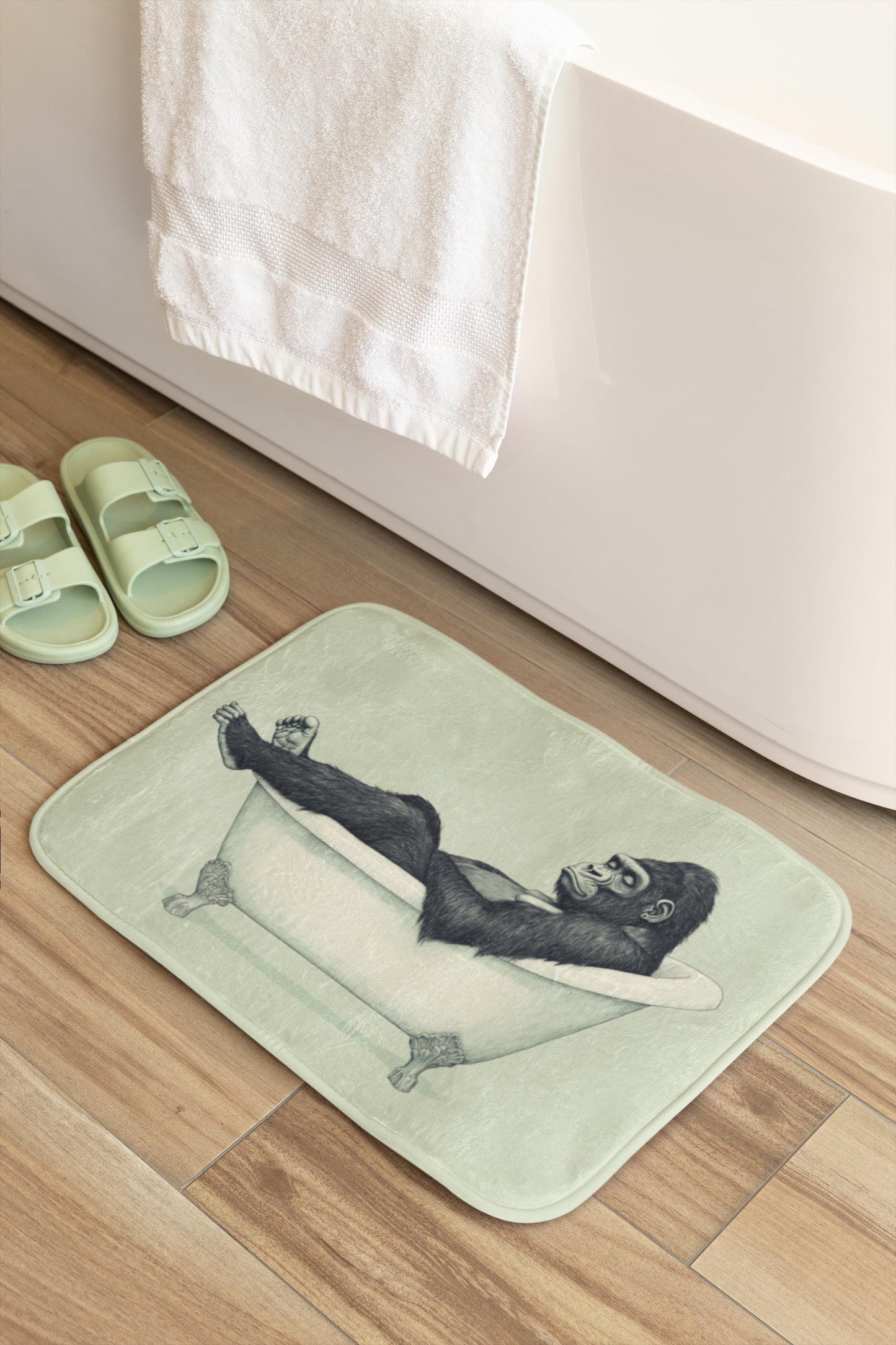 Gorilla Bath Mat – Jungle Animal Bathroom Rug, Safari Decor
